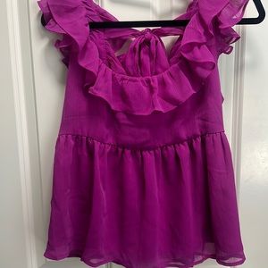 Banana Republic Flutter Tie-Back Tank, 8192580110001, Size S, Dark Magenta